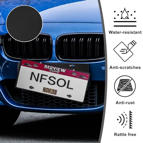 Demao License Plate Pad Anti Rrattle 2 Pack, License Plate Foam Padding Shockproof, Universal Fit for Car &SUV Noise Reduction & Vibration Dampening,11.6"x5.8"x0.1" - Image 2