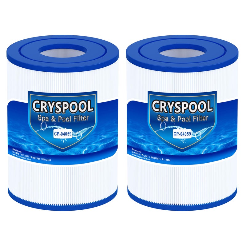 Cryspool 04059 Filter Compatible with C4405 FC2387 PRB25SF Marquis 20342 R172464 Rainbow DSF 50 APCC7062 172464 8175010 50 Sq Ft Spa Filter Cartridge 2 Pack
