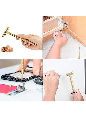 HEBEZON HEBEZON 5 in 1 Small Hammer Hammer Multifunctional Copper Hammer Screwdriver with Bottle Opener Musical Acessories Toolkit and Screwdriver Hand Repairing ToolsPack Of 1  - Image 5