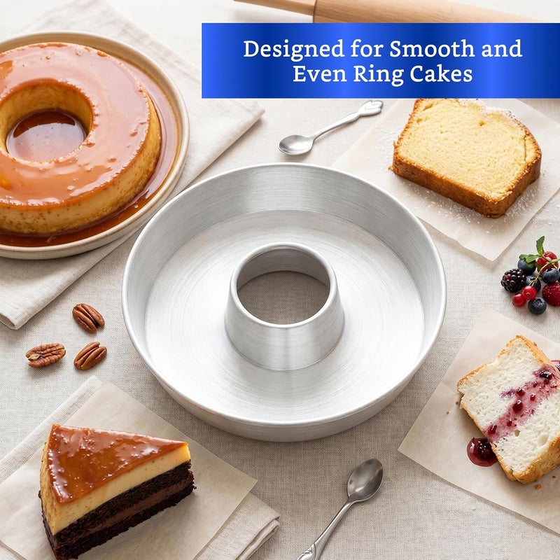 GLOBE ROCKET Aluminum Ring Cake Pan (8 in) - Tube Pan for Baking Pound Cake - Donut Mold - Fluted Tube Pan - Flan Mold - Chiffon Cake Pan - Bundt Pan - Image 4