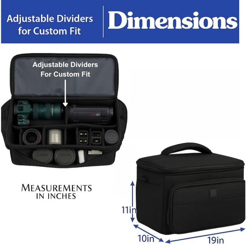 eCostConnection Extra Large Soft Padded Water Resistant Camcorder Equipment Gadget Bag/Case for Canon XA10, XA20, XA25, XH-G1s, XL2 and More Cameras Camcorders and DSLR - Image 2