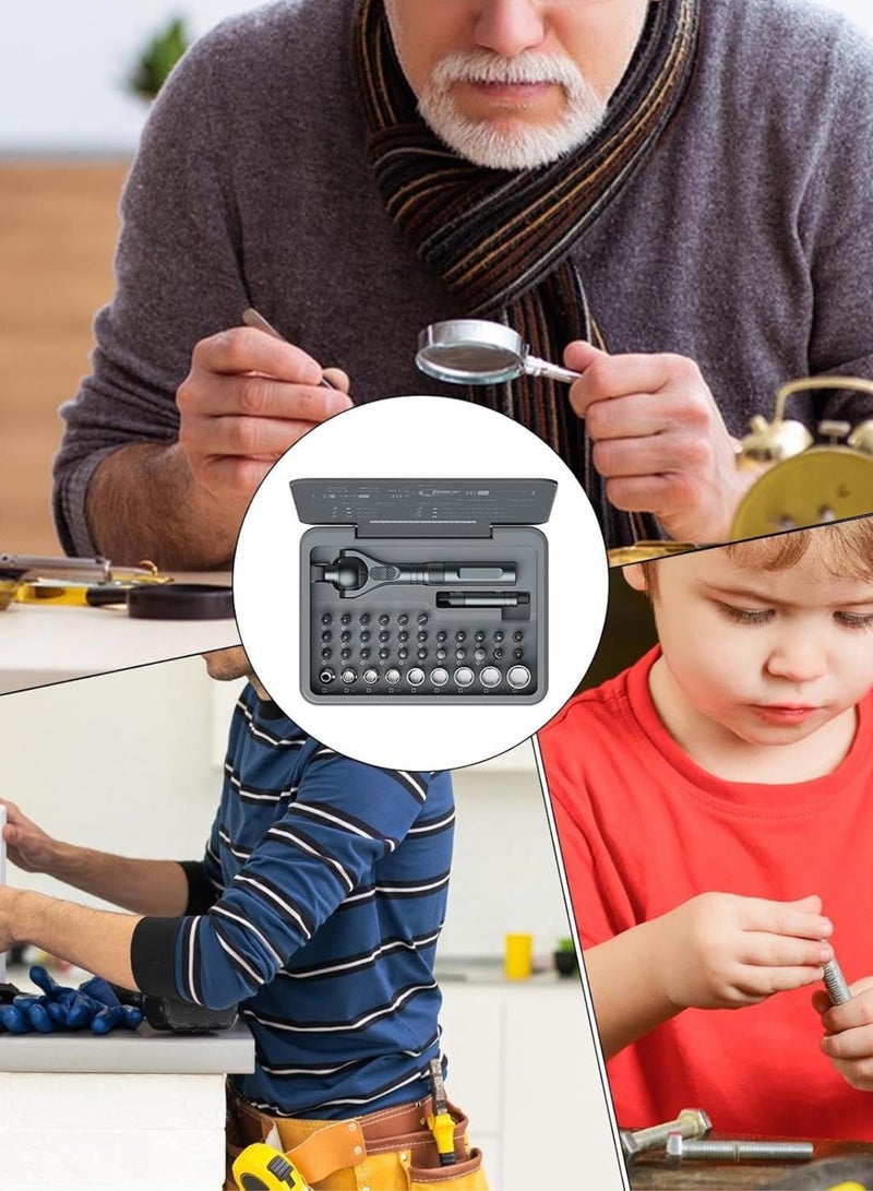 GGOOT Ratchet Tool Set | Complete Tool Socket Set with Case | 40 Precision Bits Complete Multifunctional Kit for Repair Car Mechanics Hardware Professional Home Use - Image 4