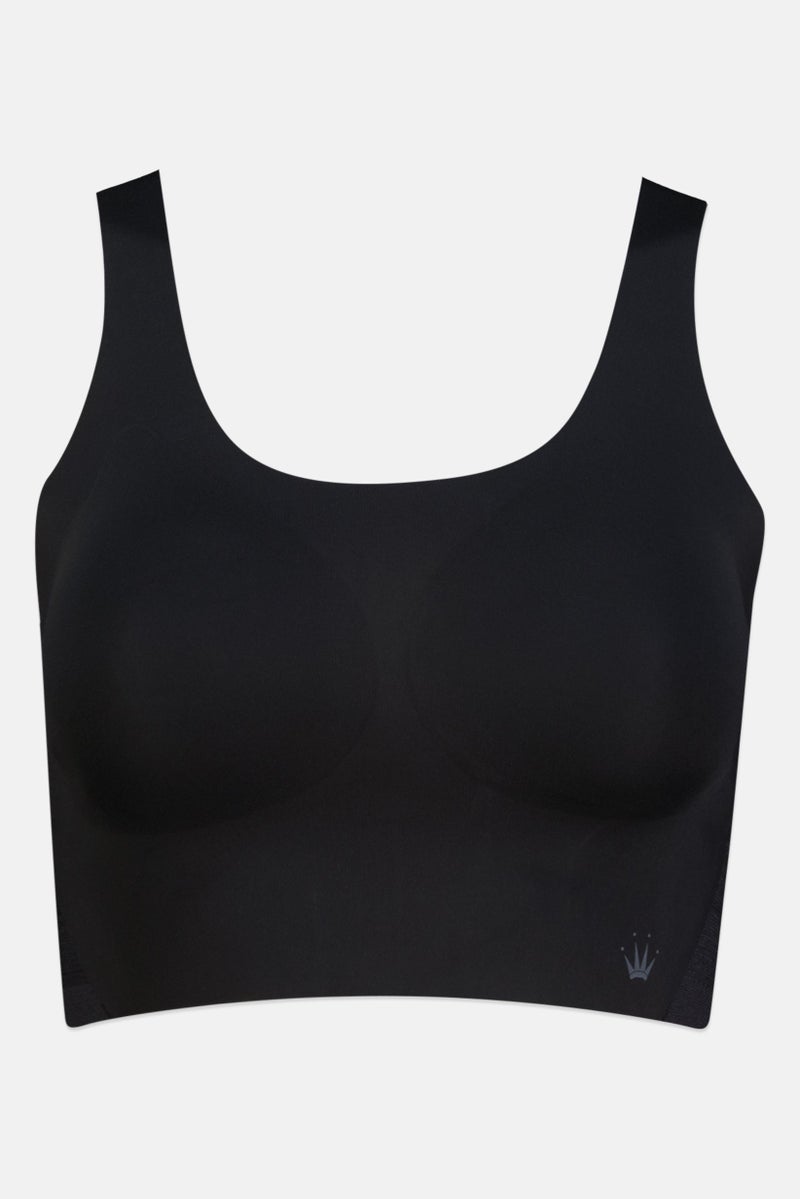 TRIUMPH حمالة صدر نسائية مزودة ببطانة خفيفة بشعار العلامة التجارية، سوداء - Image 1