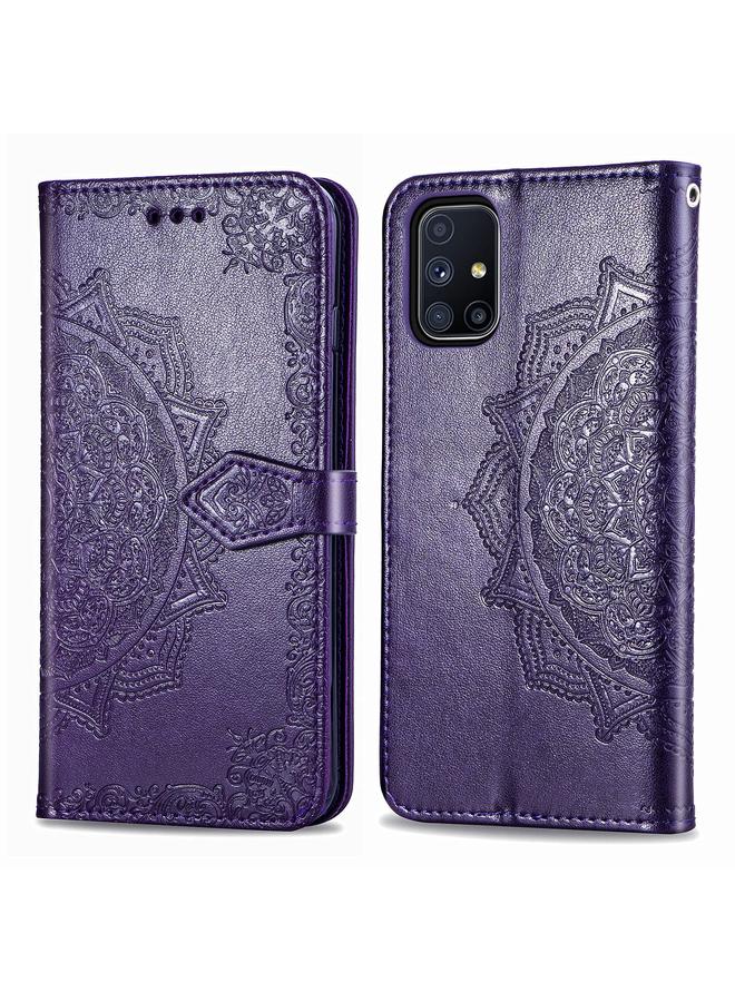 Zaboon Case For Galaxy M51 Mandala Flower Embossed Horizontal Flip Leather Case with Bracket / Card Slot / Wallet / Lanyard - Image 1