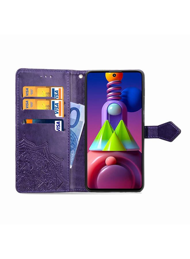 Zaboon Case For Galaxy M51 Mandala Flower Embossed Horizontal Flip Leather Case with Bracket / Card Slot / Wallet / Lanyard - Image 4