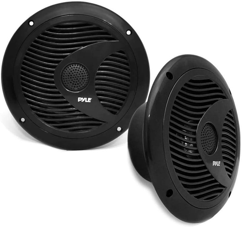 Pyle 6.5'' Dual Marine Speakers - IP44 Waterproof and Weather Resistant Outdoor Audio Stereo Sound System with Built-in Led Lights, 150 Watt Power and Polyprone Cone - 1 Pair - PLMR6LEB (Black) - Image 3