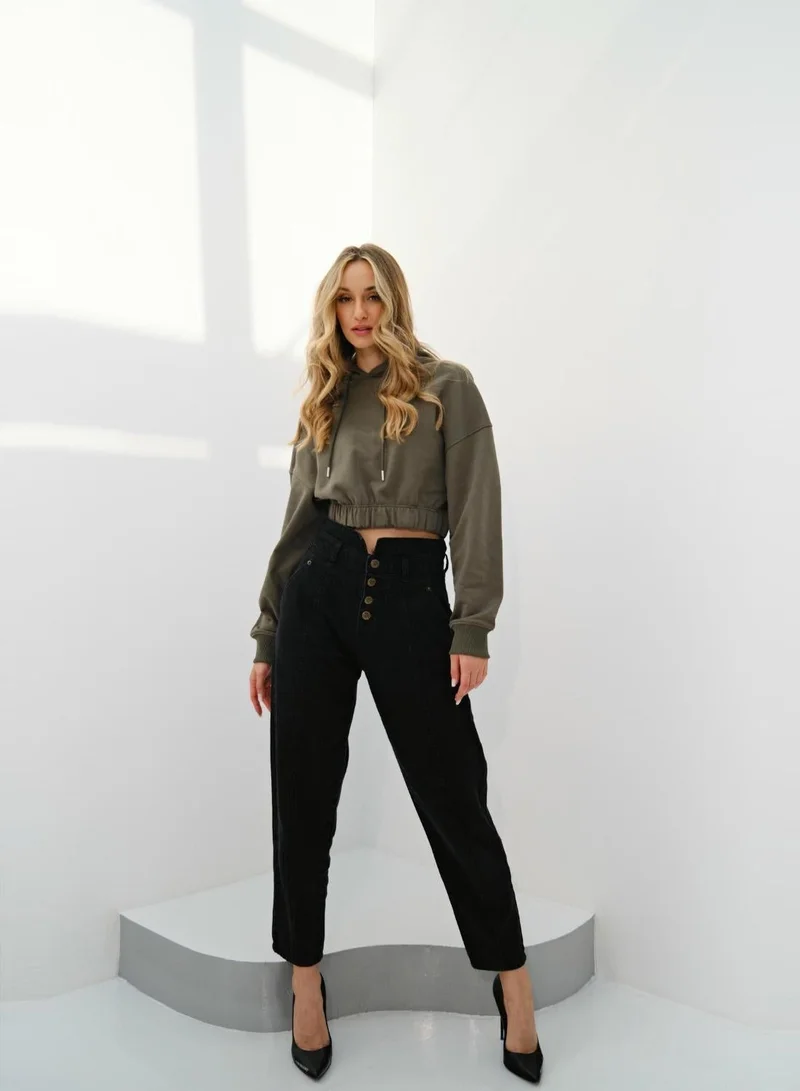 Virgio VIRGIO Cotton Cropped Elasticated Hoodie