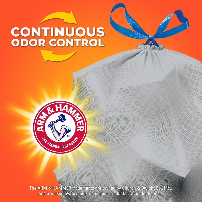 Hefty Ultra Strong Made with 50% Recovered Materials* Tall Kitchen Trash Bags, Gray, Unscented, 13 Gallon, 110 Count - Image 5