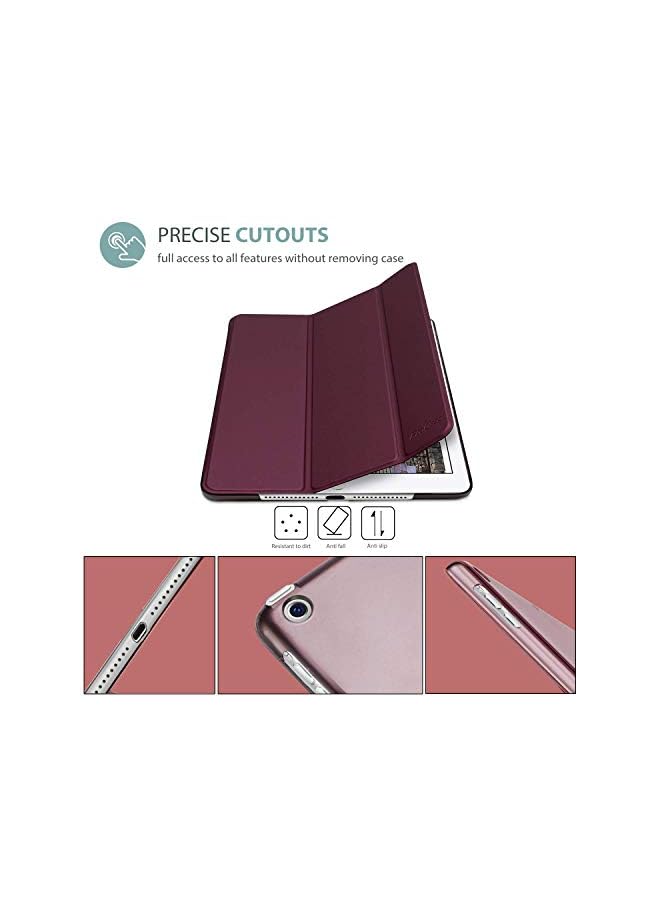 Procases Smart Case For Ipad Air 1St Edition, Ultra Slim Lightweight Stand Protective Case Shell With Translucent Frosted Back Cover For Apple Ipad Air 2013 Model (A1474 A1475 A1476) -Wine - Image 2