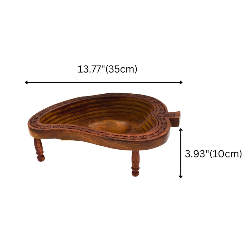 Natriel Handmade Wooden Tray | Serving Tray | Decorative Serveware for Home | Fruit Tray for Dinning - Image 2
