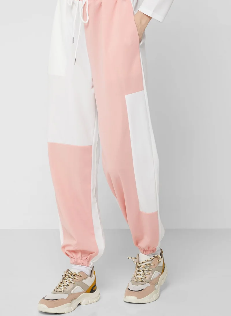 Ginger Cropped Color Block Jogger Set
