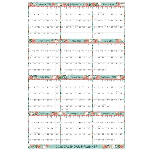 Coboll 2026 Calendar - Yearly 2026 Wall Calendar, January 2026 - December 2026, 22.4''x34.6, Paper Folded Wall Calendars 2026, Large Wall Calendar 12 Month One - Image 1