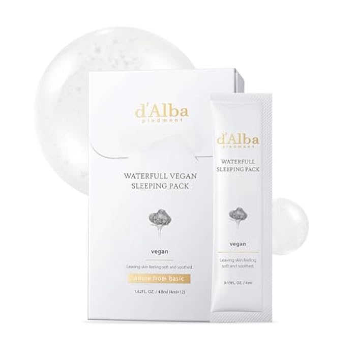 d'alba Piedmont Italian White Truffle Waterfull Vegan Sleeping Pack, Non Wash-off Overnight Face Mask, Portable Gel-type for moisture retention, Safe for sensitive skin, Korean Skin Care - Image 1