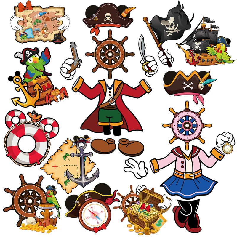 RiVolTa Mouse Pirate Cruise Magnets - 24 Pcs Funny Captain Ship Door Decorations Magnetic Stickers Personalized Cabin Anchor Stateroom Decals Carnival Holiday Party Accessories Car Refrigerator Decor - Image 1