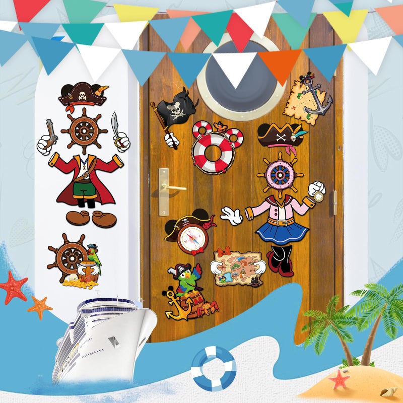RiVolTa Mouse Pirate Cruise Magnets - 24 Pcs Funny Captain Ship Door Decorations Magnetic Stickers Personalized Cabin Anchor Stateroom Decals Carnival Holiday Party Accessories Car Refrigerator Decor - Image 5