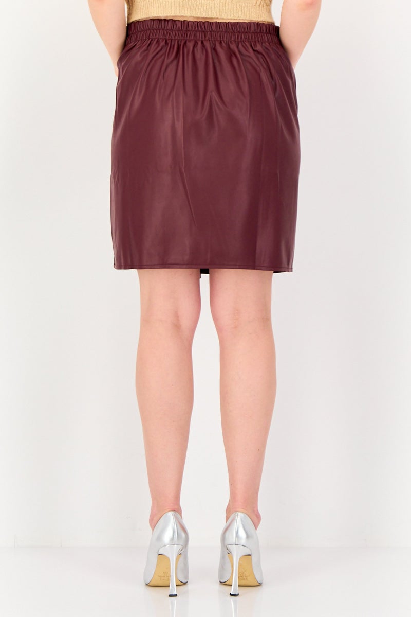 DOROTHY PERKINS Women Plain Mini Skirt, Maroon - Image 4