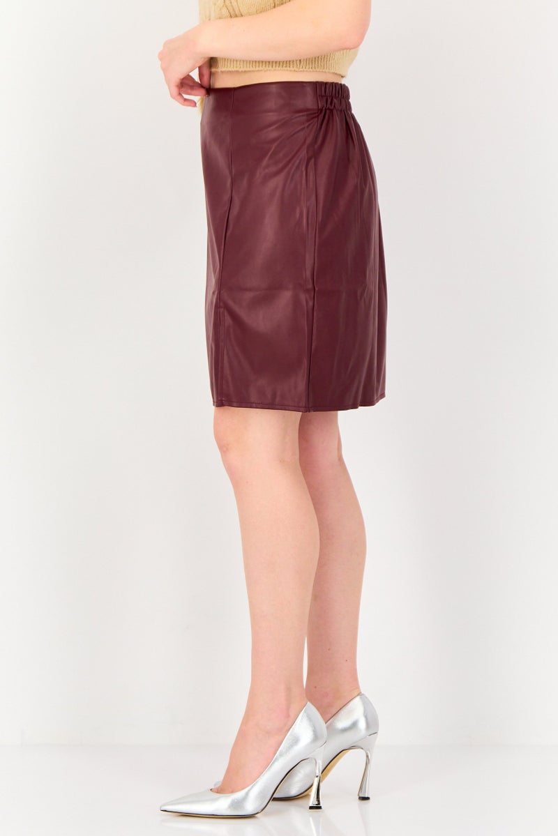 DOROTHY PERKINS Women Plain Mini Skirt, Maroon - Image 3