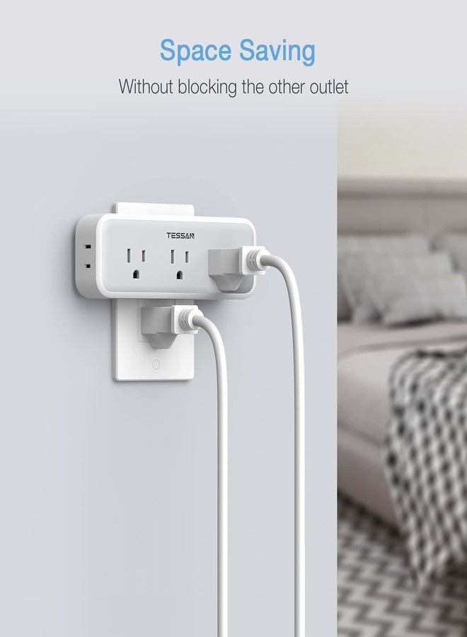TESSAN Multi Plug Outlet Extender, Surge Protector Wall Plug Splitter with 5 Electrical Outlet Expander, Multiple Plug Adapter for Travel Home Office - Image 3