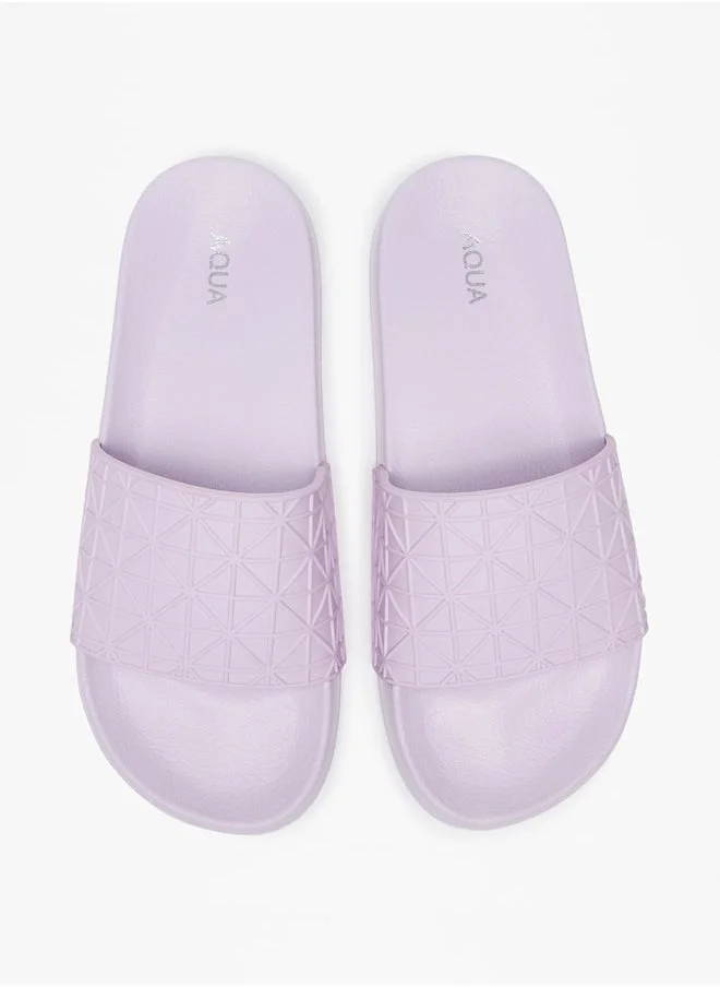 أكوا Women's Textured Slip-On Slides