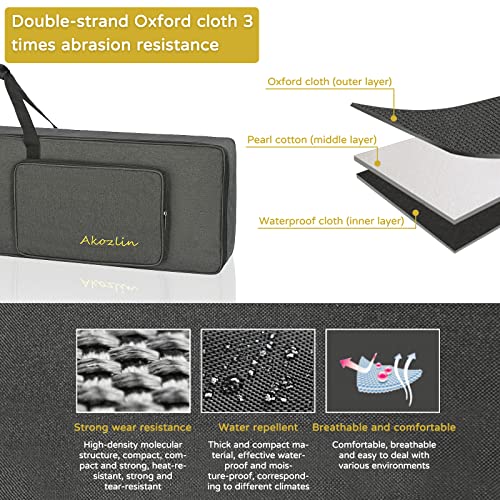AKOZLIN 88-Key Padded Keyboard Gig Bag Portable Foldable Electric Piano Case Bag For Slim 88-Note Keyboard 54.3”×13.3”×6.3” - Image 2