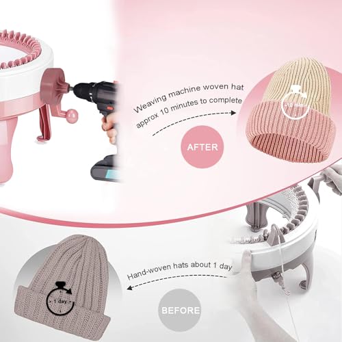 MIAOKE Knitting Machine Adapter, Quick Knit Replaceable Crochet Machine Adapter with Hex Bit Power Screwdriver, Compatible with 22/40/48 Knitting Machines Universal accessories, DIY Hats, Socks, Scarves - Image 3