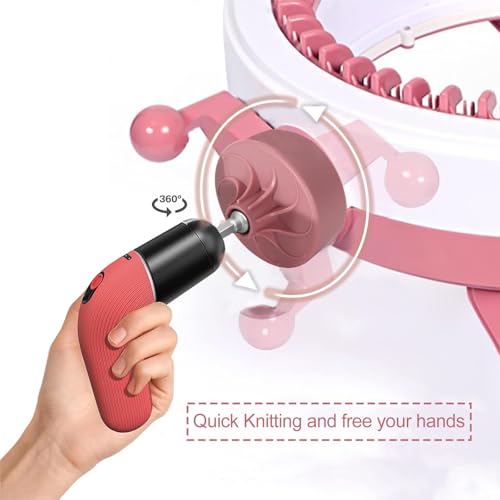 MIAOKE Knitting Machine Adapter, Quick Knit Replaceable Crochet Machine Adapter with Hex Bit Power Screwdriver, Compatible with 22/40/48 Knitting Machines Universal accessories, DIY Hats, Socks, Scarves - Image 2