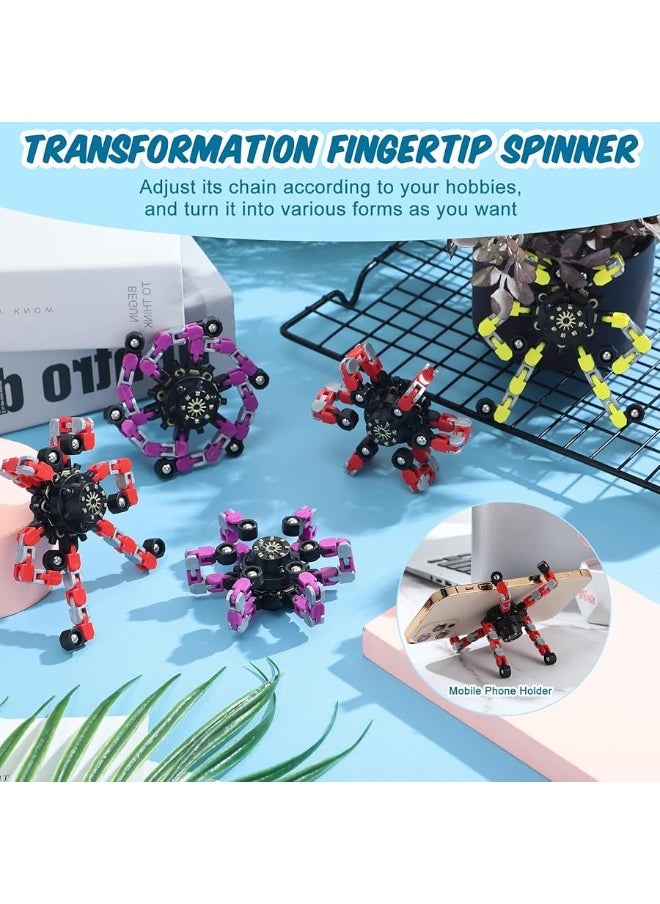 Zhanmai Zhanmai Transformable Fidget Spinners Fidget Toys for Kids and Adults Stress Relief Sensory Toys Transformable Chain Robot Fingertip Gyros for ADHD Autism for Kids Easter Gifts(32 Pack)  - Image 2