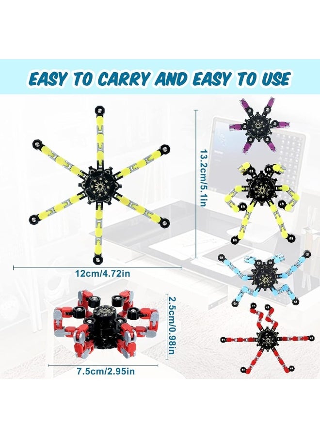 Zhanmai Zhanmai Transformable Fidget Spinners Fidget Toys for Kids and Adults Stress Relief Sensory Toys Transformable Chain Robot Fingertip Gyros for ADHD Autism for Kids Easter Gifts(32 Pack)  - Image 3