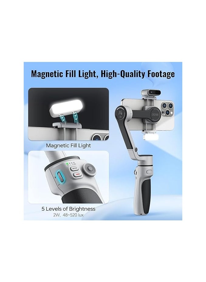 Zhiyun ZHIYUN-CINEPEER CQ5 Stabilizer Gimbal Stabilizer for iPhone, 3-Axis Stabilization with AI Tracker, Built-in Fill Light, Gimbal Stabilizer for iPhone, Smartphone Gimbal for Video Recording Vlog  - Image 3