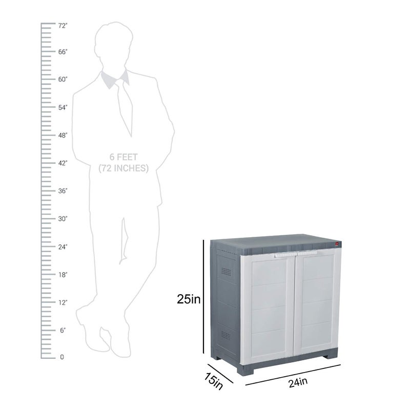 Cello Cello Novelty Compact Plastic Shoe Rack White Grey Shoe Storage Strong and Durable Space Organizer 2 doors Shoe Rack for Living Room Home Office 3 Years Warranty Manufacturing defect - Image 2