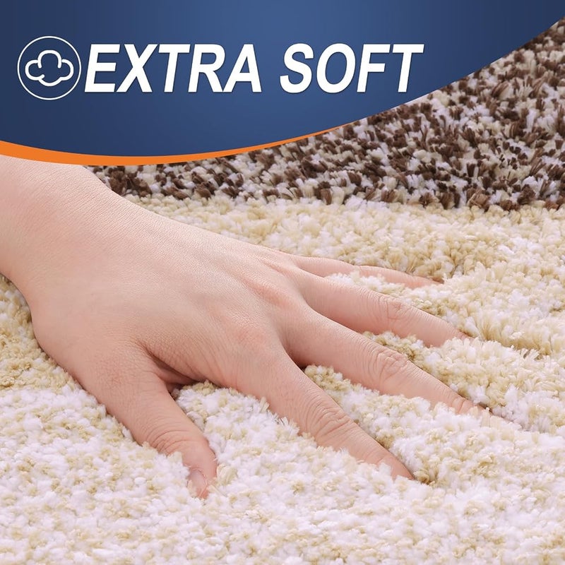 OLANLY Bathroom Rug Mat 36x24, Extra Soft and Absorbent Microfiber Bath Rugs, Non-Slip Plush Shaggy Bath Carpet, Machine Wash Dry, Bath Mats for Bathroom Floor, Tub and Shower, Brown - Image 2