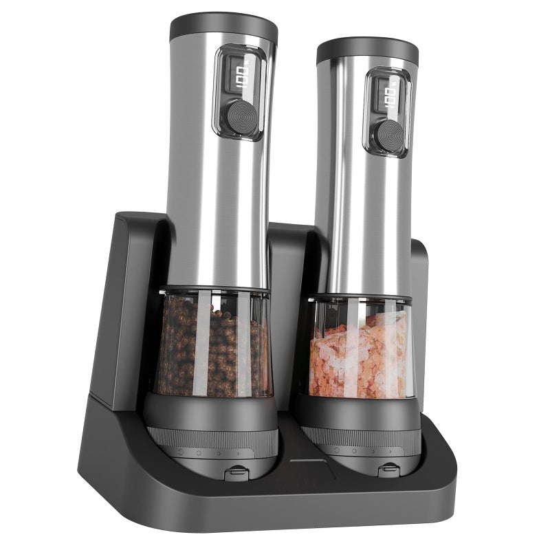 USB C Rechargeable Electric Pepper Mill 100ml Capacity Double Speed Nonrust Steel Body - Image 4