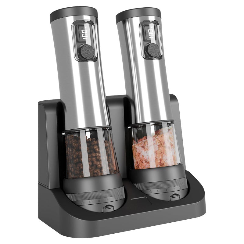 USB C Rechargeable Electric Pepper Mill 100ml Capacity Double Speed Nonrust Steel Body - Image 2