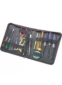 Computer & Electronic Tool Kits 17 Pieces, Heavy Duty Computer Technician Tool Kits with Black Zipper Case