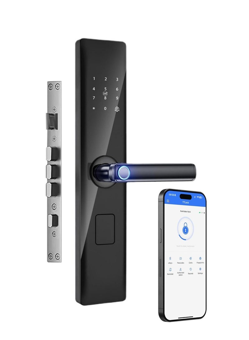 Sharpdo Fingerprint Smart Lock, Keyless Entry Door Lock, Electronic Smart Lock with tuya APP, Fringerprint and Key, Password - Image 4