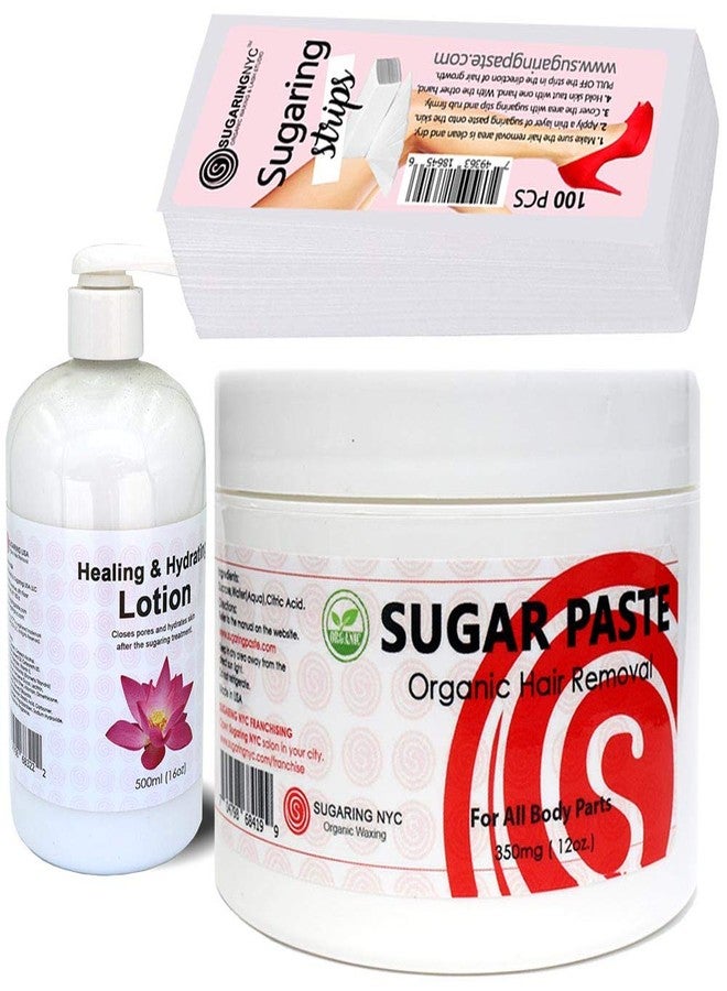 Sugaring NYC Sugaring Paste for Legs Bondage technique + kit of 100 Sugaring Nylon Strips & Healing Lotion - Image 1