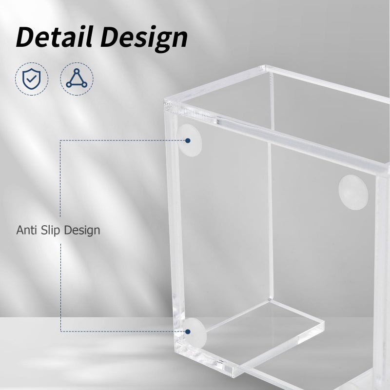 Tecreddy Acrylic Sticky Note Holder, 3 x 3 Crystal Clear Acrylic Notepad Holder Acrylic Sticky Note Dispenser for Dorm Room and Office Desk Organizer - Image 3