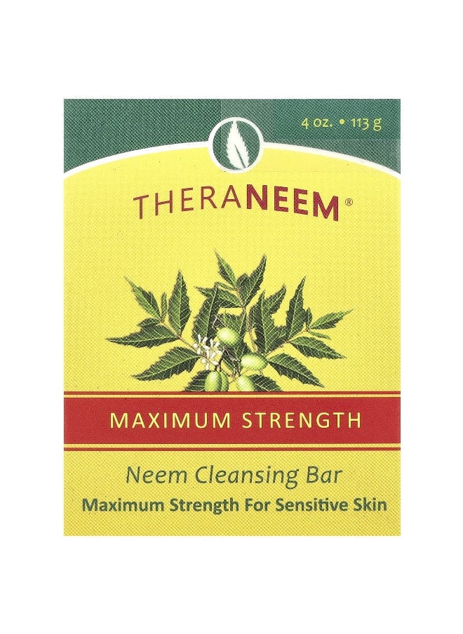 ORGANIX SOUTH Organix South, TheraNeem®, Neem Cleansing Bar, Maximum Strength, For Sensitive Skin, 4 oz (113 g)  - Image 1