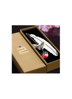 Generic “Perfect gift for reading and nature lovers: handcrafted dragonfly and feather book separator 
