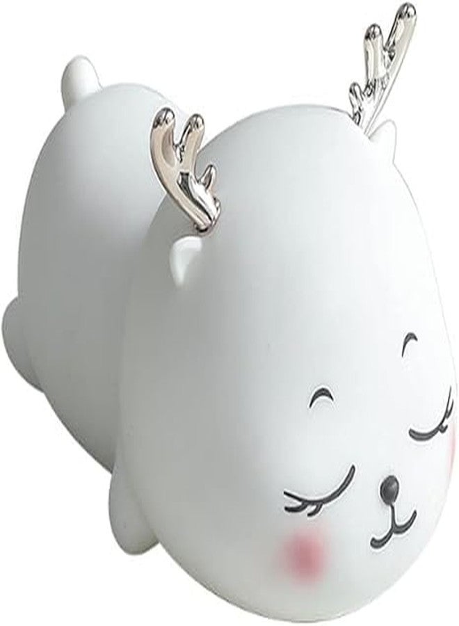 Quace Cute Rabbit/Fawn/Reindeer Light, 7-Colour Changing LED Lamp, USB Rechargeable, Silicone Material, for Bedroom, Nursery Lamp,Night Light, Birthday Gift for Girls and Boys,Kids (Multicolor) - Image 2