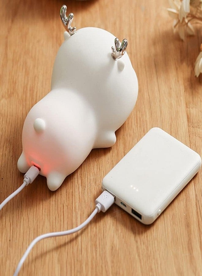 Quace Cute Rabbit/Fawn/Reindeer Light, 7-Colour Changing LED Lamp, USB Rechargeable, Silicone Material, for Bedroom, Nursery Lamp,Night Light, Birthday Gift for Girls and Boys,Kids (Multicolor) - Image 3