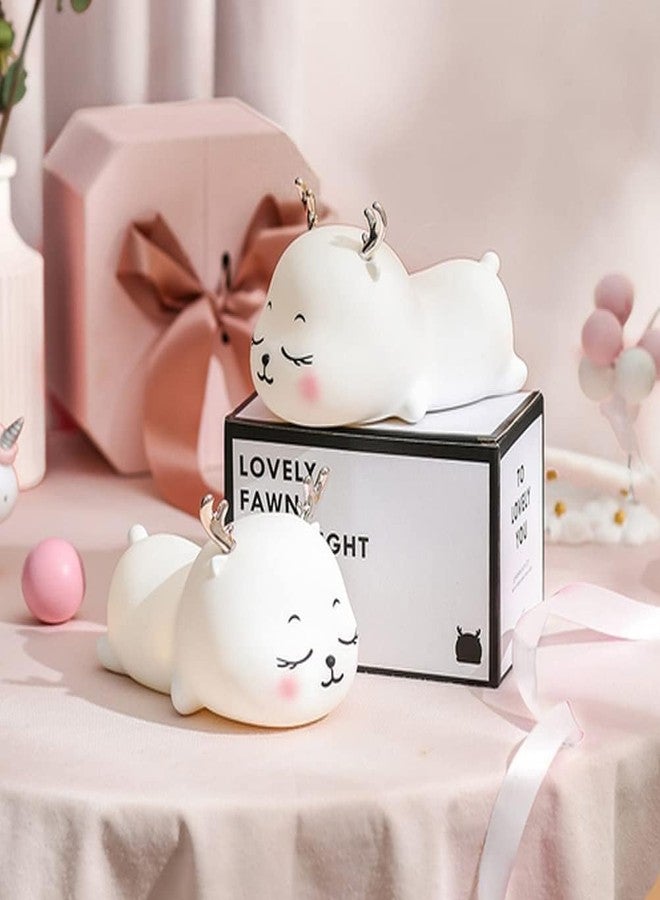 Quace Cute Rabbit/Fawn/Reindeer Light, 7-Colour Changing LED Lamp, USB Rechargeable, Silicone Material, for Bedroom, Nursery Lamp,Night Light, Birthday Gift for Girls and Boys,Kids (Multicolor) - Image 5