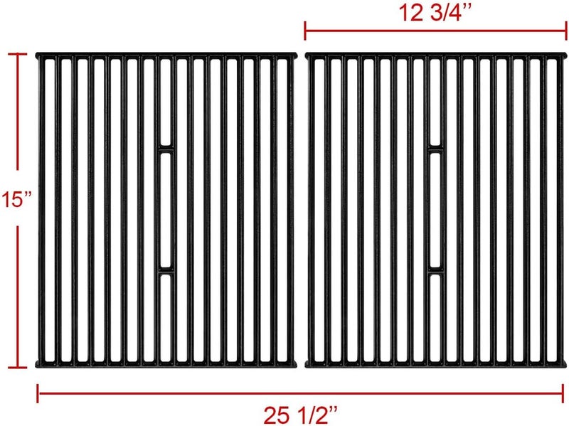 GGC 15 Inch Grill Grates Replacement for Broil King 9453-54, 9453-57, 9453-64, 9865-54, 9453-67, Broil-Mate, Silver Chef, Sterling Gas Grill, Set of 2 Cast Iron Cooking Grid Grates(15" x 12 3/4" Each) - Image 2
