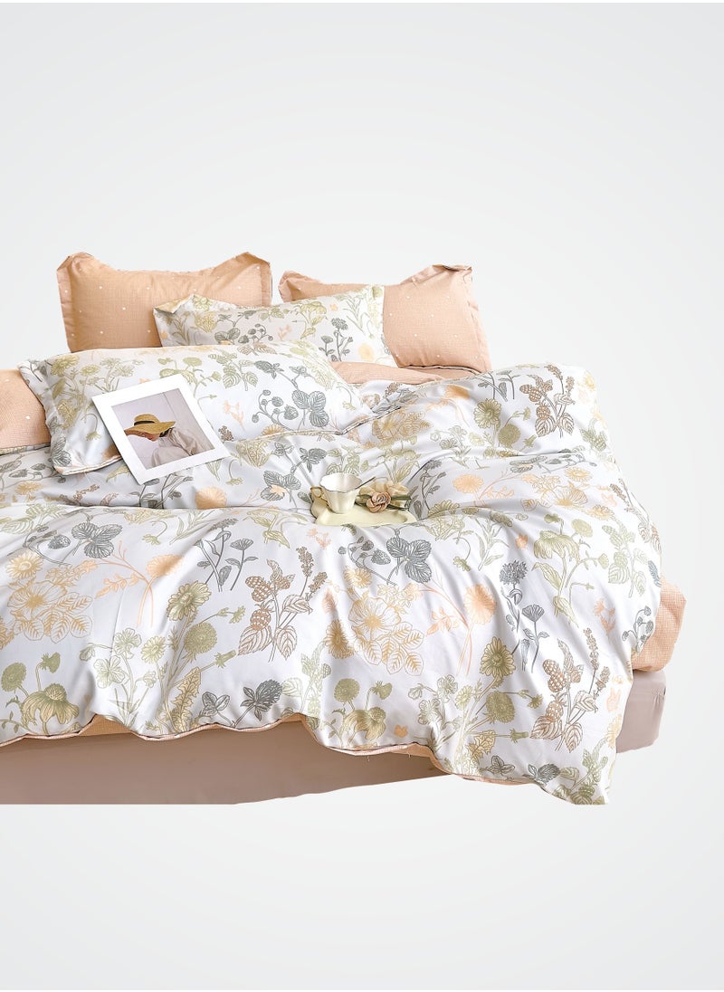 Donetella Printed Duvet Set, King Size 220x240 cm - 6-Pcs Bed Set, Microfiber Fabric - 1 Duvet Cover, 1 Fitted Sheet, 2 Pillow Shams, 2 Pillowcases (Filler Not Included)  - Image 2