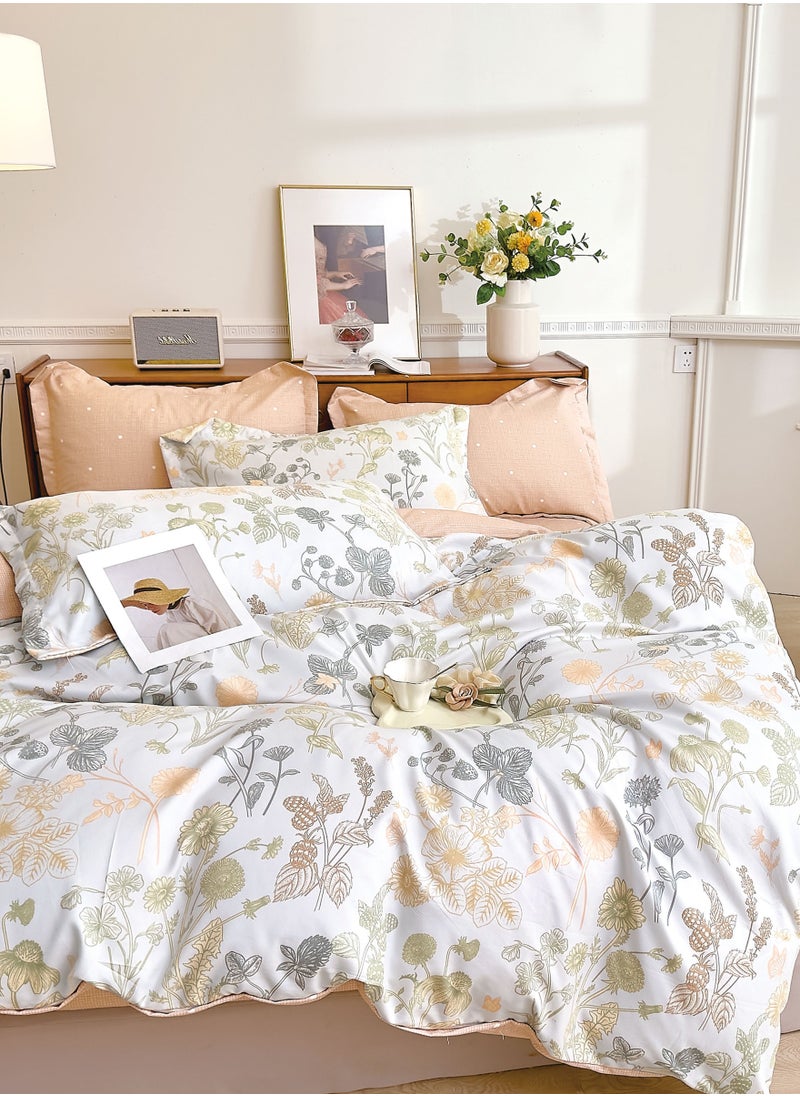 Donetella Printed Duvet Set, King Size 220x240 cm - 6-Pcs Bed Set, Microfiber Fabric - 1 Duvet Cover, 1 Fitted Sheet, 2 Pillow Shams, 2 Pillowcases (Filler Not Included)  - Image 3
