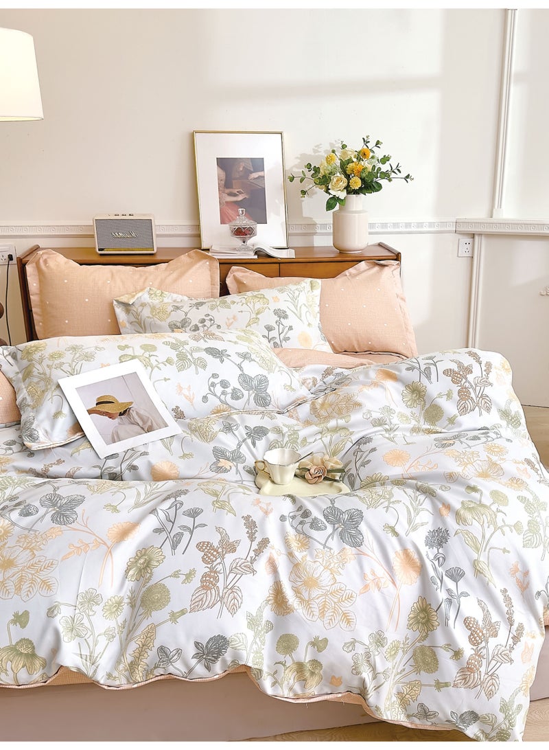 Donetella Printed Duvet Set, King Size 220x240 cm - 6-Pcs Bed Set, Microfiber Fabric - 1 Duvet Cover, 1 Fitted Sheet, 2 Pillow Shams, 2 Pillowcases (Filler Not Included)  - Image 1