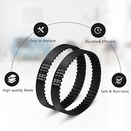 Chuancheng 3PCS Soft Front Brush Belt Replacement Part 153-3GT-8 for Shark AZ1002 AZ1000 AX950 AX951 ZU782 Vacuum - Image 2
