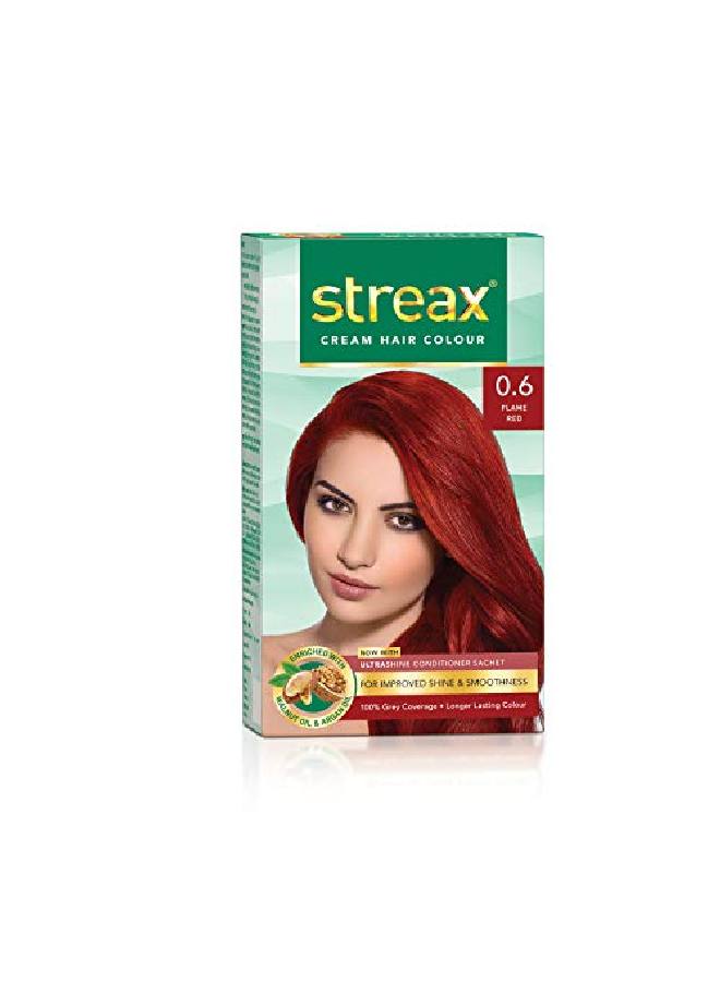 Streax صبغة شعر كريمة للنساء والرجال | أحمر ناري | غنية بزيت الجوز والأركان | لمعان فوري ونعومة | لون شعر يدوم طويلاً | لمسة ناعمة وحريرية | 120 مل - Image 1