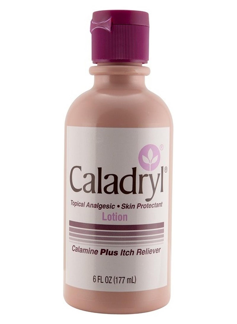 Caladryl لوشن كالامين من كالادريل، واقي للبشرة بالإضافة إلى تخفيف الحكة، 6 أونصة سائلة - Image 1