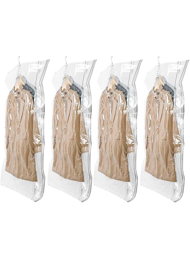 Arabest Hanging Vacuum Storage Bags Space Saver Bags for Clothes, 4 Packs Long 70*145cm, Vacuum Seal Storage Bag Clothing Bags for Suits, Dress Coats or Jackets, Closet Organizer and Storage - Image 1